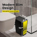 10L Slim Bathroom Bin with Press-Top Lid - Compact Plastic Wastebasket for Toilet, Bedroom & Living Room