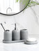 5‑Piece Bathroom Accessory Set — Dispenser, Toothbrush Holder, Tumbler, Tray & Soap Dish (Beige or Grey)