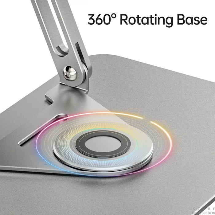 Foldable 360° Rotating R10 Book & Tablet Stand with Walnut Panel