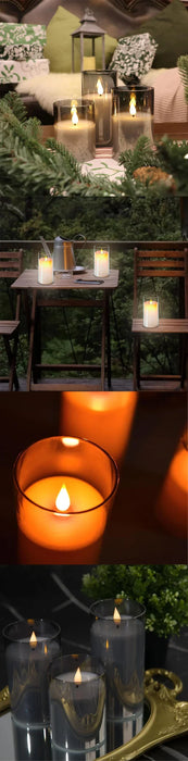 LED Flameless Acrylic Candles with Remote & Timer – Flickering, Battery Powered