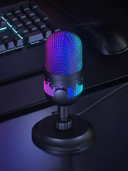 USB Condenser Microphone with RGB — 192kHz/24bit Cardioid Mic for Streaming & Recording