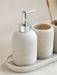 5‑Piece Bathroom Accessory Set — Dispenser, Toothbrush Holder, Tumbler, Tray & Soap Dish (Beige or Grey)