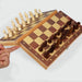 Magnetic Wooden Folding Chess Set with Felted 24 x 24 cm Board — 34 Pieces, Interior Storage