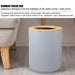 6-Piece Bamboo & Plastic Bathroom Set — Bin, Toilet Brush, Lotion Pump, Soap Box, Toothbrush Cup & Mouth Cup