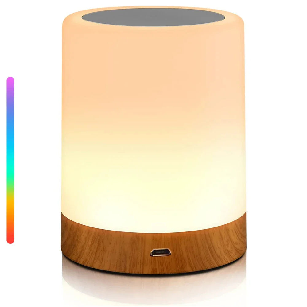 LED jutiklinė lempa - naktinis staliukas su RGB šviesa, jutikliniu sensoriumi ir nešiojama stalo lempa - tobula miegamojo apšvietimo sprendimas ir dovana vaikams