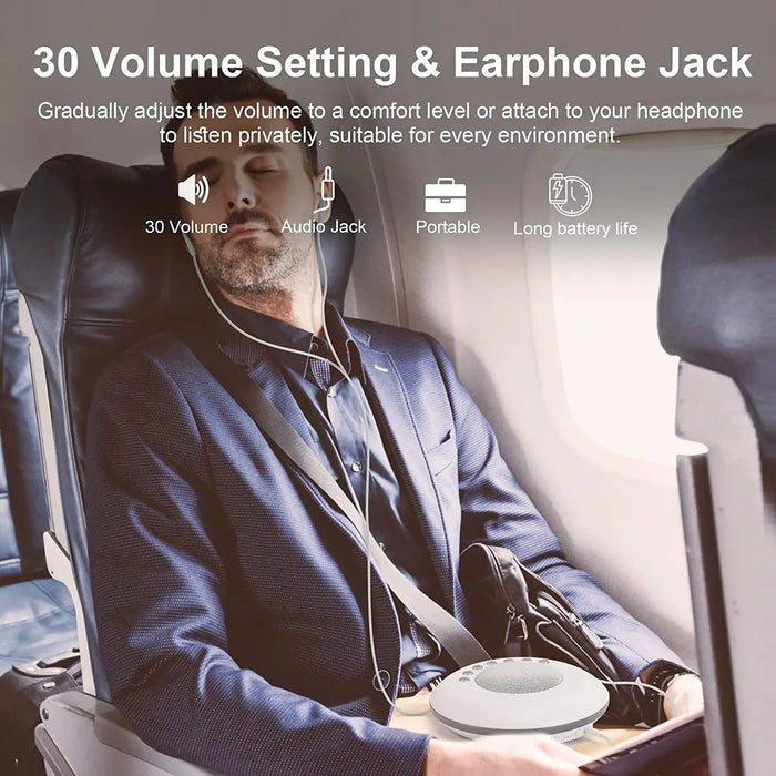Portable Baby White Noise Machine — 28 Soothing Sounds, USB‑C Rechargeable, Timer & Memory