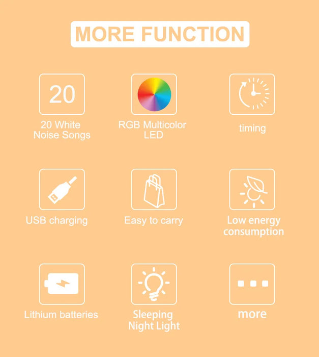 Portable White Noise Machine for Babies — Rechargeable, 6/10/20 Soothing Sounds