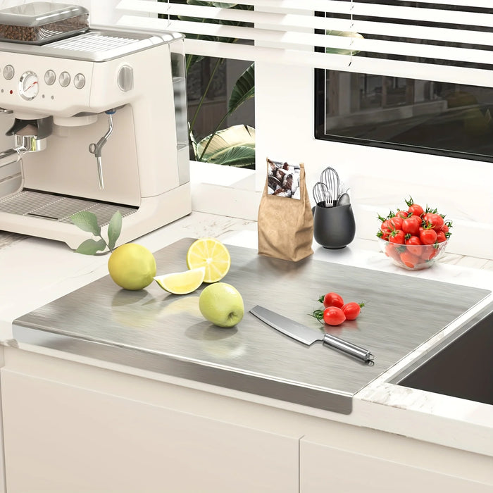 Stainless Steel Cutting Board — Heavy‑Duty Non‑Slip with Safety Lip (50x40cm or 40x30cm)