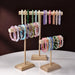 Solid Wood Jewellery Display Stand with Wooden Base – Bracelet, Necklace & Hairband Rack