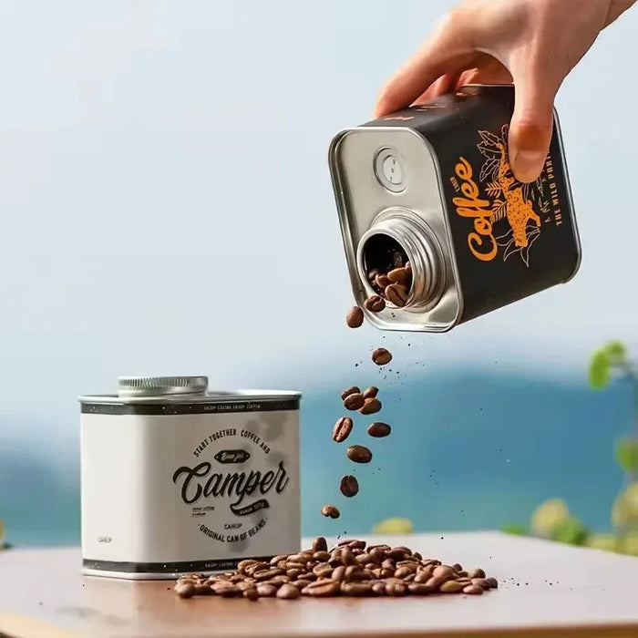 Sealed Coffee Bean Jar – Tinplate Storage, Moisture-Proof (Single or 2‑Pack)