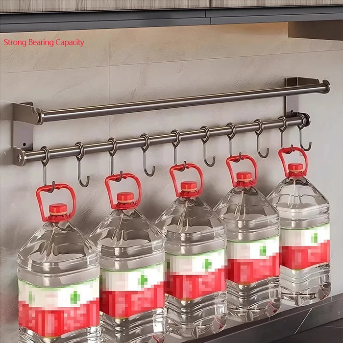 Stainless Steel Double-Rod Kitchen Rack — Spoon Holder & Kitchen Roll Dispenser