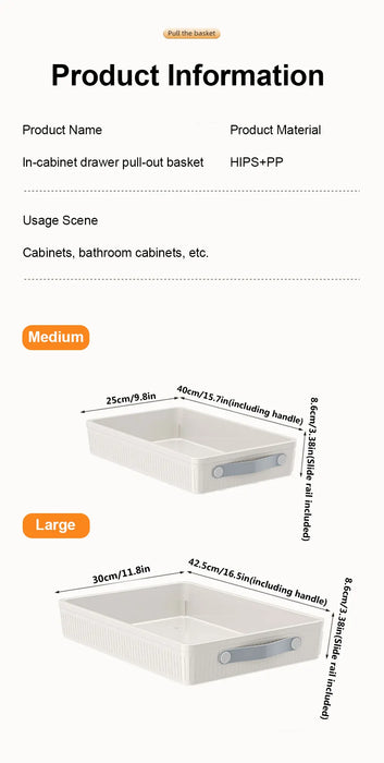 Pull-Out Sliding Cabinet Shelf — Kitchen & Pantry Storage Organiser (M/L)