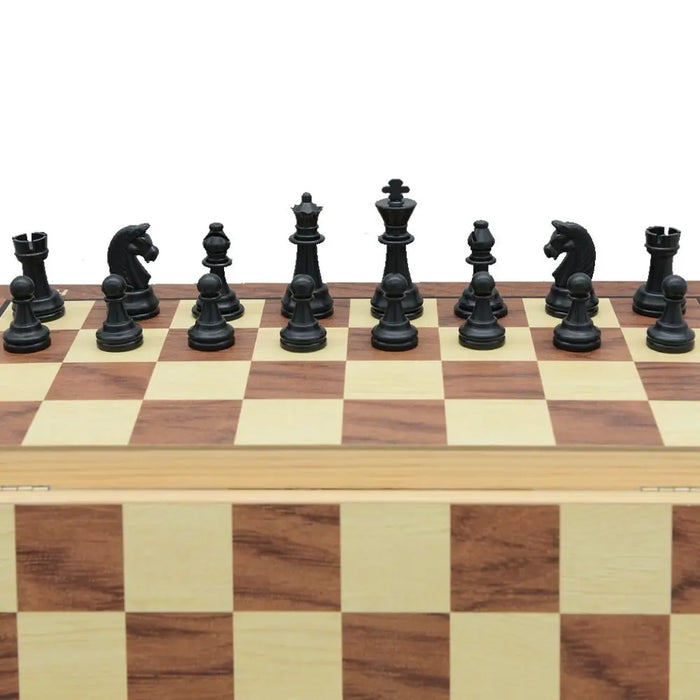 Solid Wooden Magnetic Foldable International Chess Set — Educational Game