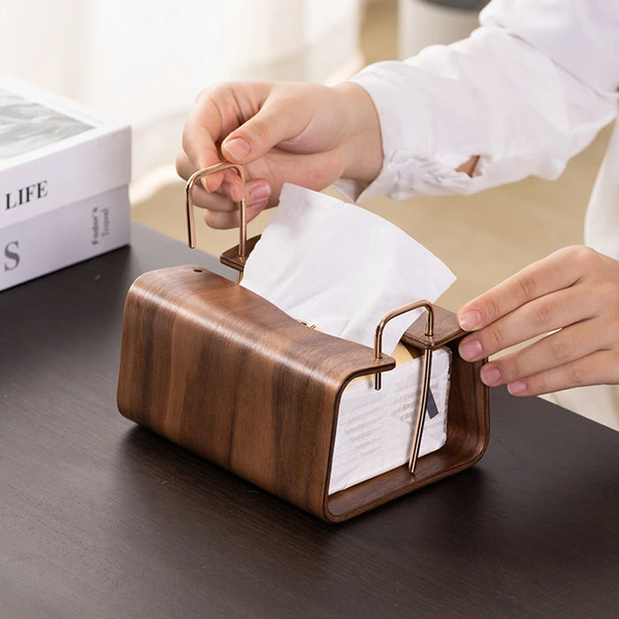 Nordic Wooden Tissue Box – Retro Napkin Holder for Living Room & Desktop