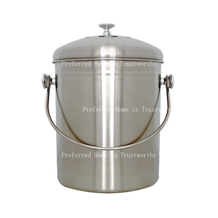 5L Stainless Steel Sealed Kitchen Bin with Lid — Desktop Odour-Proof Fermentation Bin
