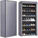 Multi-Tier Shoe Cabinet with Dust-Proof Rolling Shutter — 6/8/10 Tiers, Space-Saving