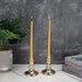 Pair of Gold Metal Taper Candle Holders — Vintage Brass Finish, 8.5 cm