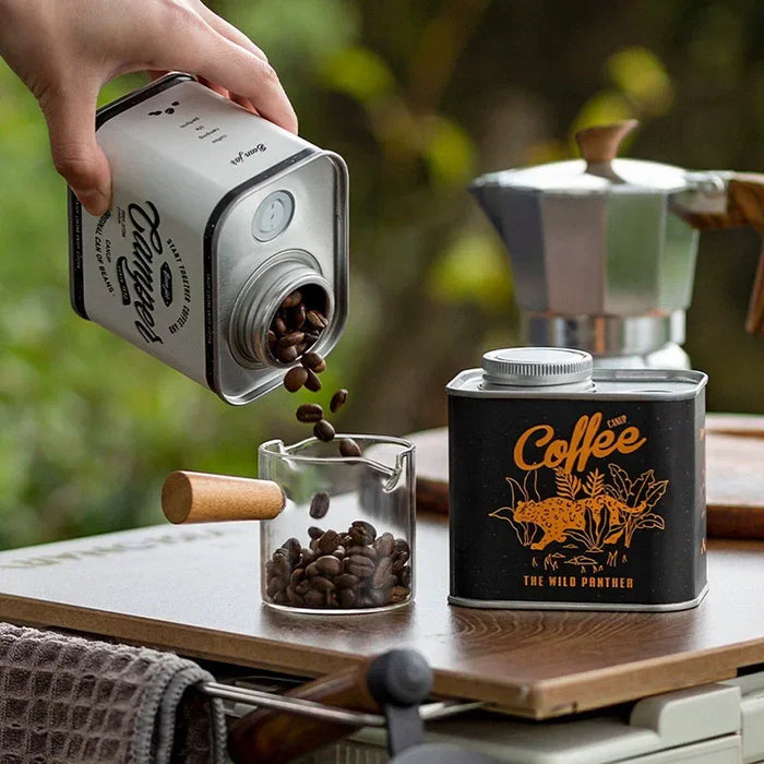Sealed Coffee Bean Jar – Tinplate Storage, Moisture-Proof (Single or 2‑Pack)