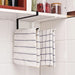 Punch-Free Over-Cupboard Paper Towel & Toilet Roll Holder – Hanging Kitchen Rack (Black/White)