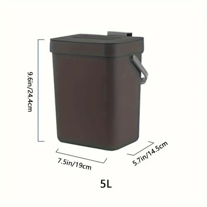 Countertop Compost Bin with Lid – Hanging or Freestanding Kitchen & Bathroom Bin (3L/5L)