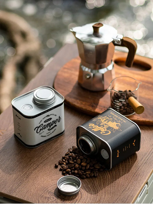 Sealed Coffee Bean Jar – Tinplate Storage, Moisture-Proof (Single or 2‑Pack)
