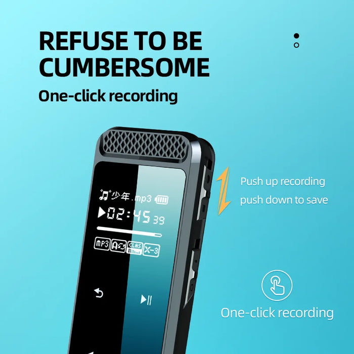 HD Voice‑Activated Digital Recorder (Touchscreen) with Noise Reduction & MP3