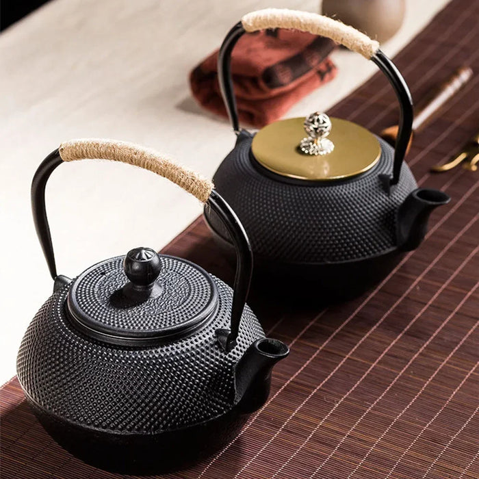 Cast Iron Teapot — Japanese-style Kettle 300/600/900/1200ml with 304 Steel Infuser