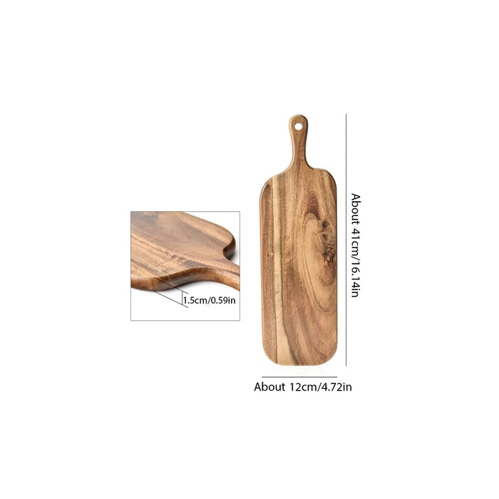 Acacia Wooden Cutting Board with Handle — Chopping & Serving Board (about 38cm & 41cm)