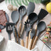 12-Piece Silicone Kitchen Utensil Set with Wooden Handles, Non-Stick