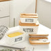 Ceramic Butter Dish with Bamboo Lid & Knife — Square Sealed Butter Box (350/500/650ml)