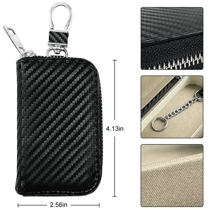Faraday Key Fob Signal Blocking Pouch – PU Leather RFID Guard