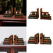 European-Style Faux Book Bookends with Drawers — Wooden Pair