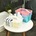 Portable Plastic Shower Caddy with Handle — Divided Storage Basket 30×20×13cm