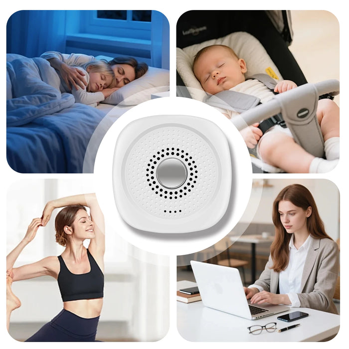 Portable White Noise Sound Machine — 8 Soothing Sounds, USB Rechargeable with Sleep Timer