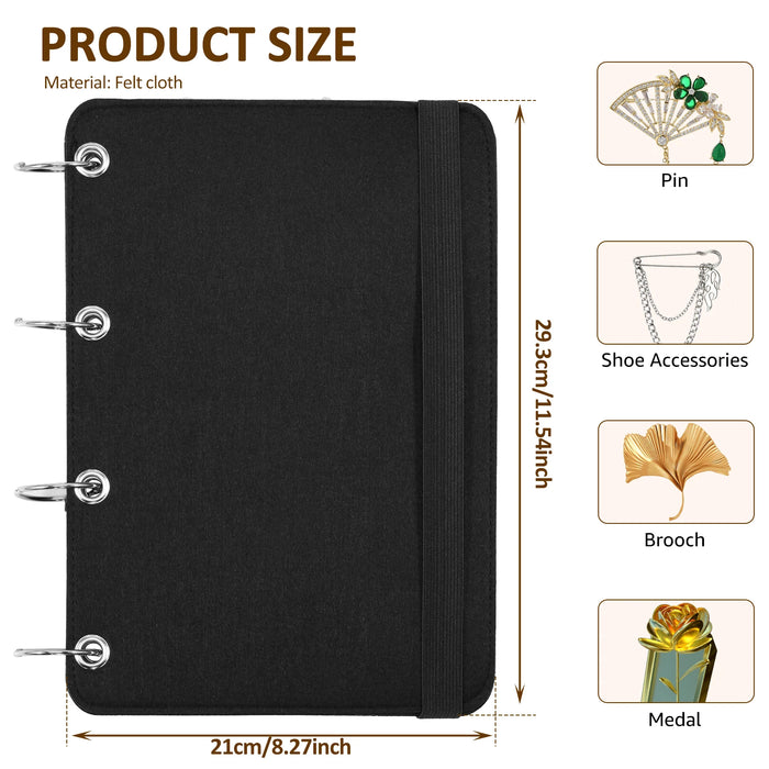 Felt Lapel Pin & Earring Display Panels — Hanging, Detachable Pages