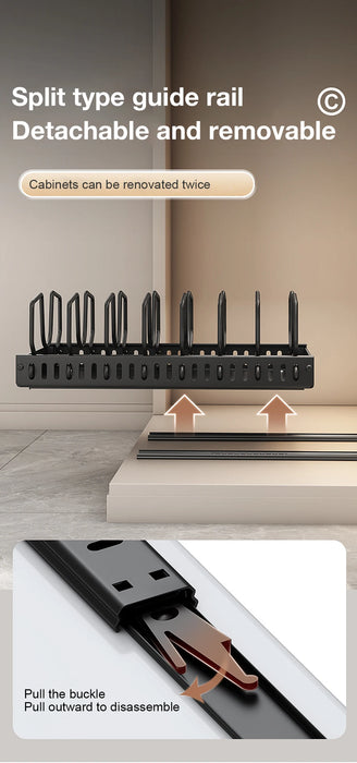 Pull-Out Pots & Pans Organiser — Sliding Lid Holder & 8-Compartment Kitchen Rack (White/Black)