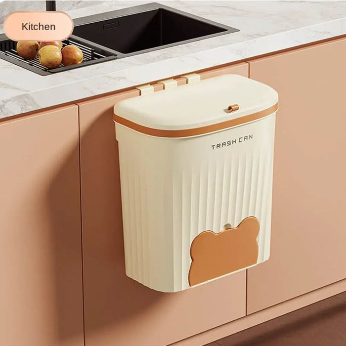 Cabinet Compost Bin with Lid — 6L or 10L, Wall‑Mount or Free‑Standing