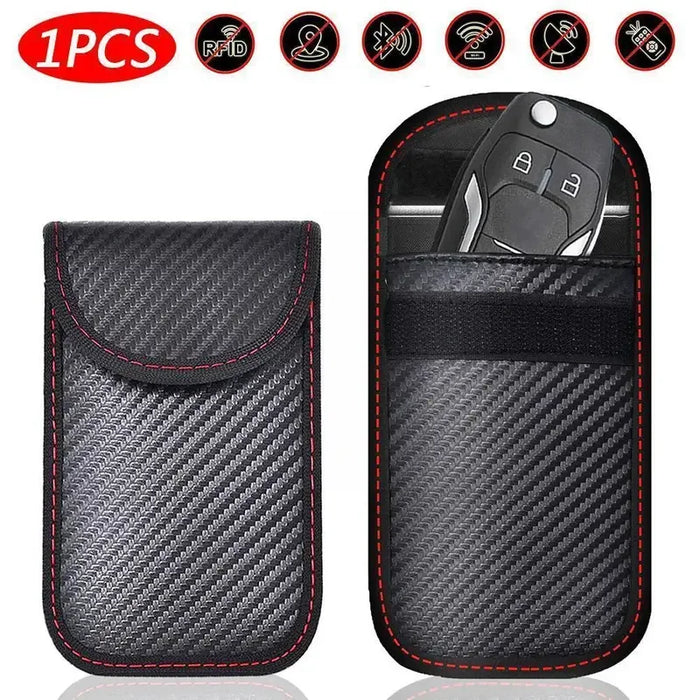 Car Key Signal Blocker Faraday Pouch – Dual-Pocket Key Fob Case