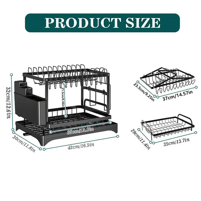 Stainless Steel Over-Sink Plate Organiser with Adjustable Drainboard WDJ-6