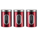 3‑Pack Stainless Steel Food Storage Jars with Viewing Window — Kitchen Sealed Jars