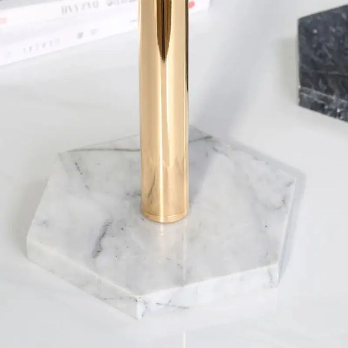 Marble Desktop Tissue Rack – Metal Paper Holder & Storage Shelf