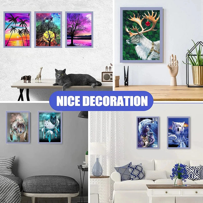 Set of 5 Magnetic Self‑Adhesive Photo Frames – A4/A5/A6, PVC with Plexiglass