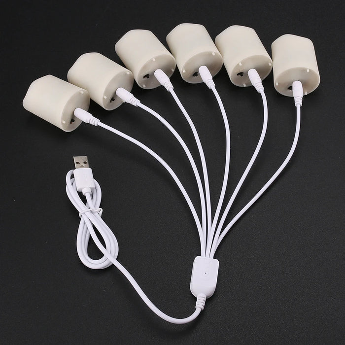 USB Rechargeable Flameless Tea Lights with Remote & Timer – 6 Pack Warm White