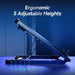 Laptop Cooling Pad with 12 Quiet Fans — 12–17.3‑inch Cooler Stand with Dual USB & Phone Holder