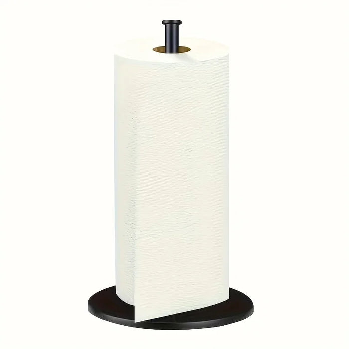Stainless Steel Paper Towel Holder with Weighted Base — Heavy-Duty Countertop Dispenser