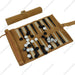 Portable Roll-Up Chess & Backgammon Set with Suede Case and Black & White Pieces