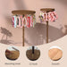 Wooden Jewellery Organiser Tower — 12 or 18 Golden Hooks, Round Base