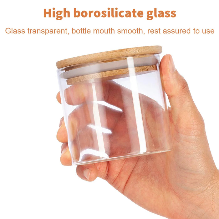 10pc Glass Storage Jar Set with Bamboo Lids — 5×350ml & 5×250ml