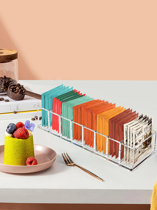 Tea Bag Storage Box — Plastic Kitchen Drawer & Countertop Organiser