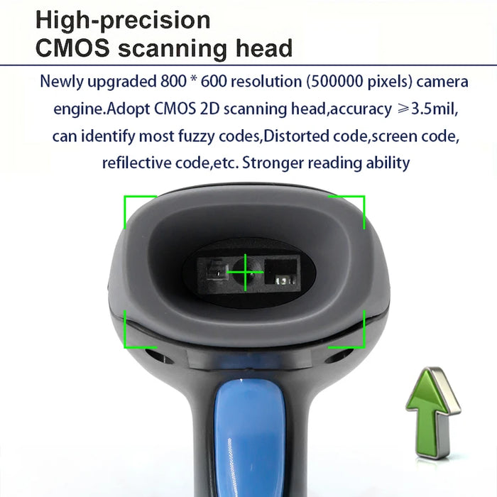 U20 Bluetooth/Wired 1D & 2D Handheld Barcode Scanner – Portable CMOS QR Reader